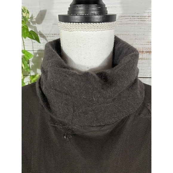 Sundance Dress sz Medium Brown Rabbit Hair Lace Sequins Knee Modest Midi Boho - Picture 5 of 14